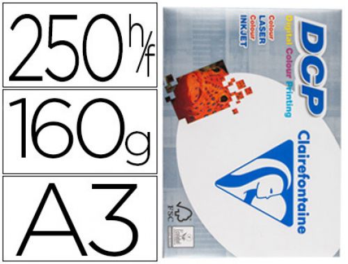 Papel fotocopia clairefontaine din a3 160 gr embalagem de 250 folhas , Clairefontaine , 72171 , 3329680184303